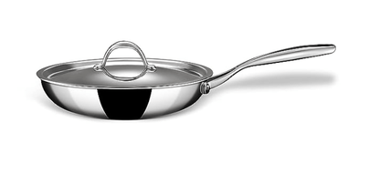 Stahl Triply Stainless Steel Artisan Frypan with Lid, 4422, 22cm, 1.7 Liters