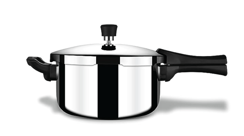 Stahl Triply Stainless Steel Pressure Cooker 5 Litre Outer Lid | Broad Pressure Cooker | Triply Cooker With Gas & Induction Base | Safe & Long Lasting Steel Cooker | Xpress Cooker 9215-1