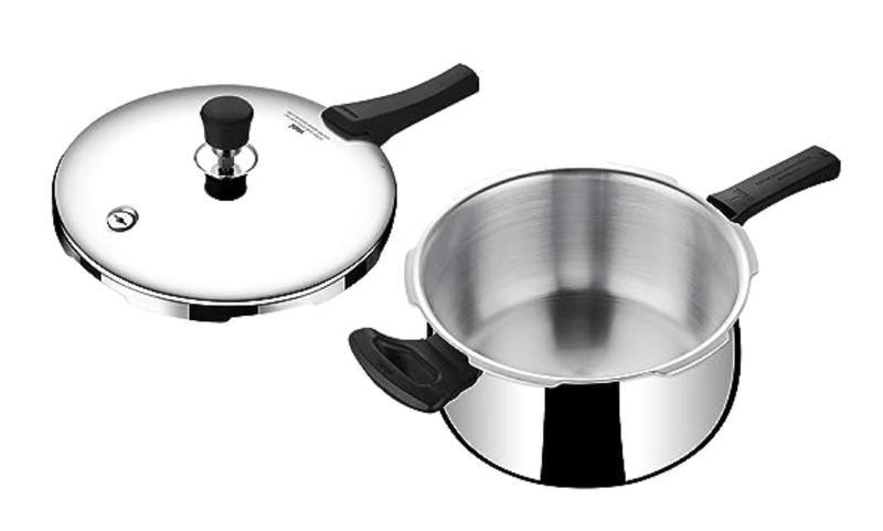 Stahl Triply Stainless Steel Pressure Cooker 5 Litre Outer Lid | Belly Pressure Cooker | Triply Cooker With Gas & Induction Base | Safe & Long Lasting Steel Cooker | Xpress Cooker 9275-2