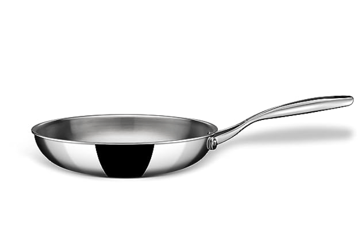 Stahl Triply Stainless Steel Pan | Stainless Steel Frying Pan with Lid | Fry Pan with Induction Base| Artisan 4420, Dia 20 cm, 1.3L