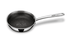 Stahl Triply Stainless Steel Non Stick Pan | Stainless Steel Frying Pan Without Lid | Fry Pan with Induction Base|Scratch Resistant Non Stick Pan | Hybrid 6438, Dia 18 cm, 0.9L-1