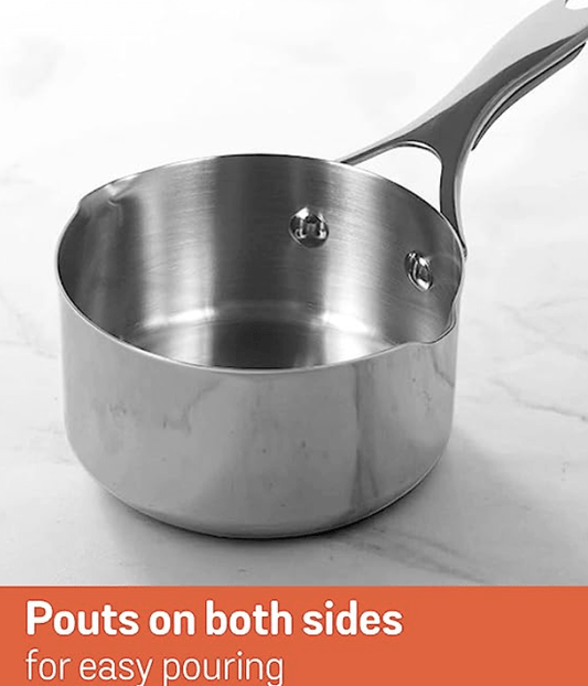 Stahl Stainless Steel Tea Pan | Triply Saucepan with Lid I Milk Pan 2.9 L | Gas & Induction Base Sauce Pan | Artisan 4220, Dia 20 cm