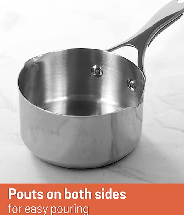 Stahl Stainless Steel Tea Pan | Triply Saucepan with Lid I Milk Pan 2.9 L | Gas & Induction Base Sauce Pan | Artisan 4220, Dia 20 cm