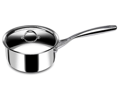 Stahl Stainless Steel Tea Pan | Triply Saucepan with Lid I Milk Pan 2.9 L | Gas & Induction Base Sauce Pan | Artisan 4220, Dia 20 cm-1