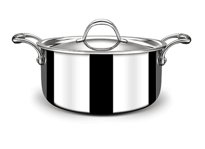 Stahl Triply Stainless Steel Sauce Pot with Lid | Stainless Steel Casserole | Tri Ply Biryani Pot with Induction Base | Artisan 4132, Dia 32 cm, 12.2 L