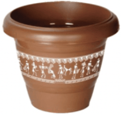 Planter printed plastic flower pot-1