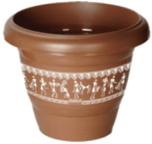 Planter printed plastic flower pot-1