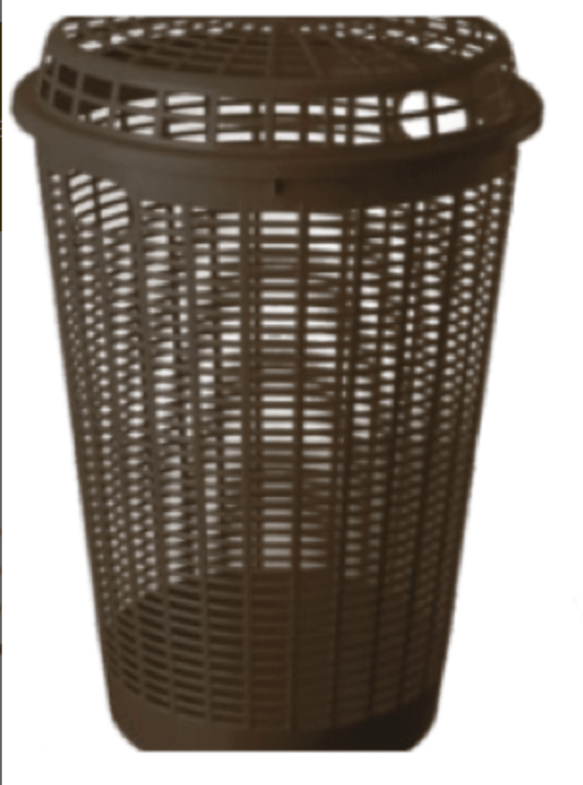 ढक्कन के साथ पनामा कपड़े धोने की टोकरी