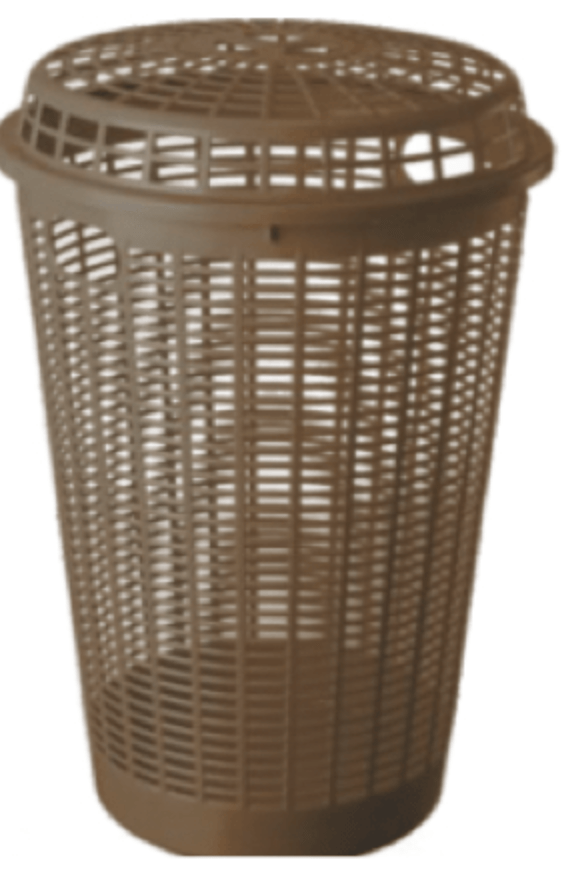 ढक्कन के साथ पनामा कपड़े धोने की टोकरी