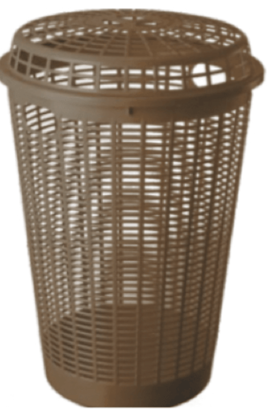 ढक्कन के साथ पनामा कपड़े धोने की टोकरी