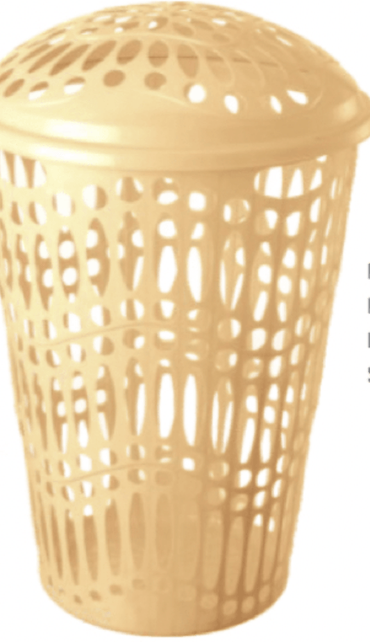 ढक्कन के साथ पनामा कपड़े धोने की टोकरी