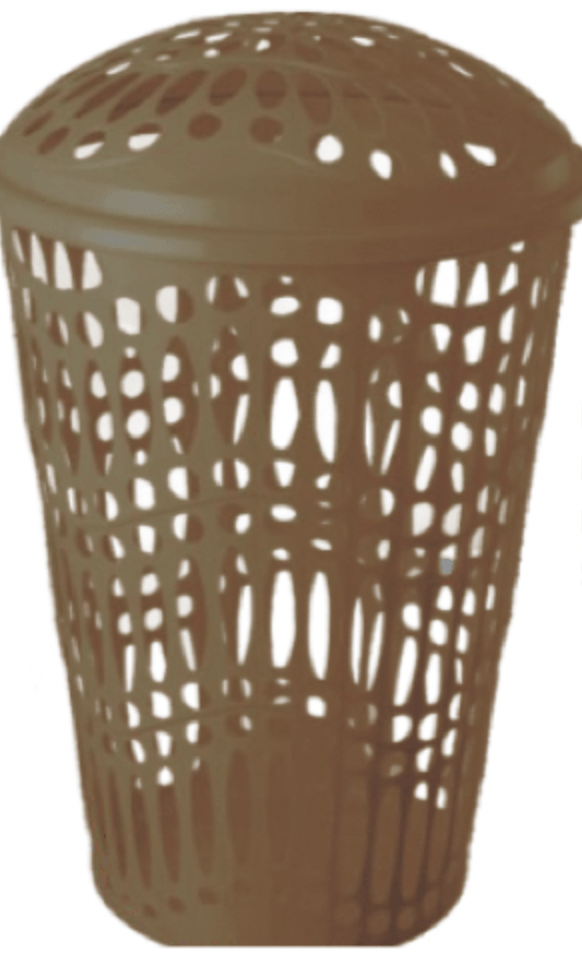 ढक्कन के साथ पनामा कपड़े धोने की टोकरी