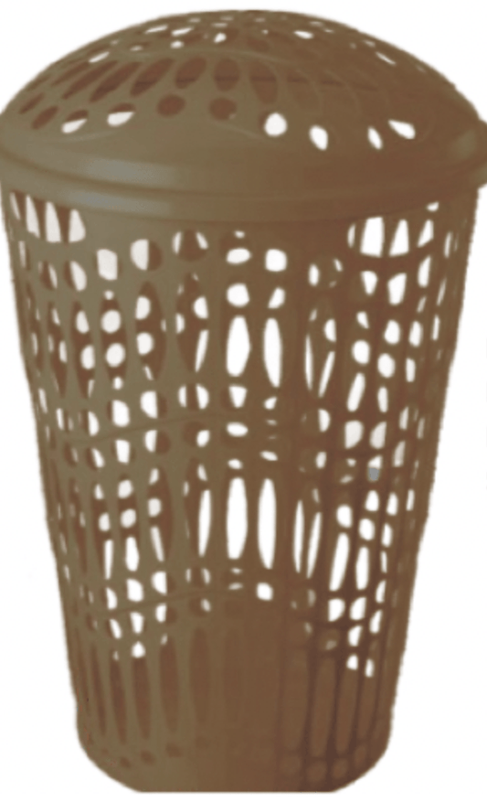 ढक्कन के साथ पनामा कपड़े धोने की टोकरी