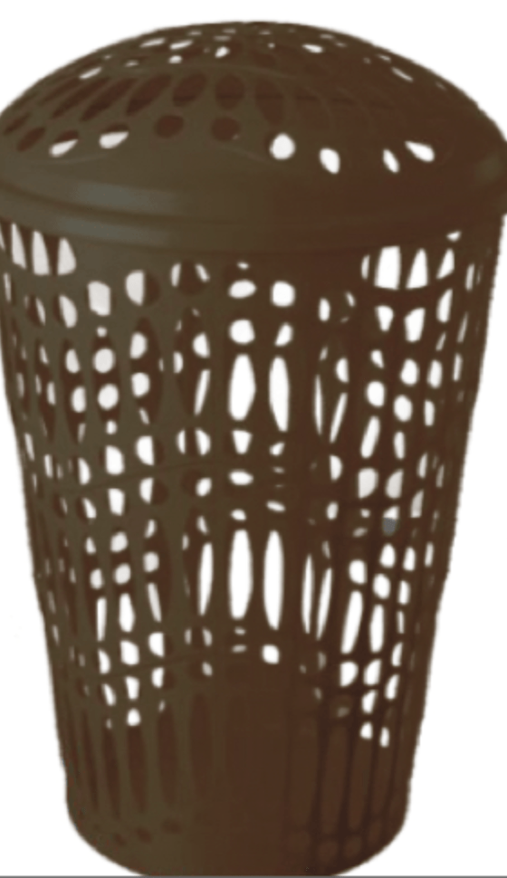 ढक्कन के साथ पनामा कपड़े धोने की टोकरी