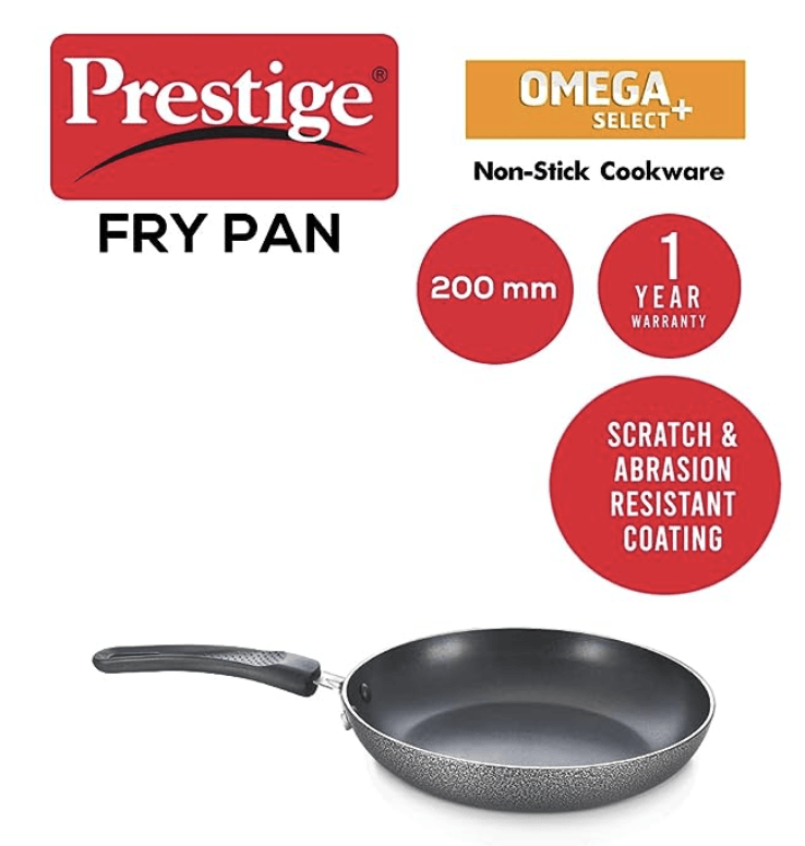 Prestige Omega Select Plus Teflon Non-stick Coated Fry Pan (Black)-2