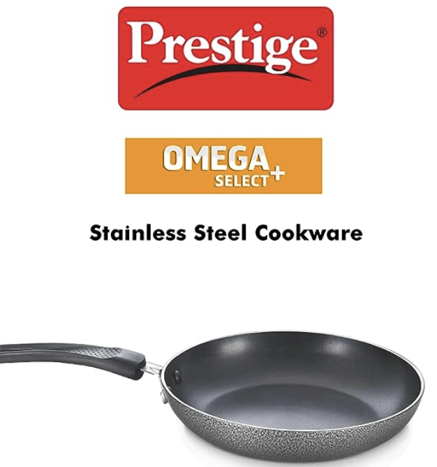 प्रेस्टीज ओमेगा सेलेक्ट प्लस टेफ्लॉन नॉन-स्टिक कोटेड फ्राई पैन (काला) 
