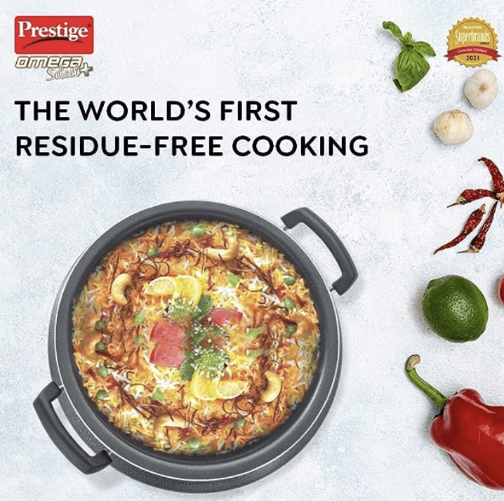 Prestige Omega Select Plus Nonstick Junior Handi with Lid (Black, 20cm)