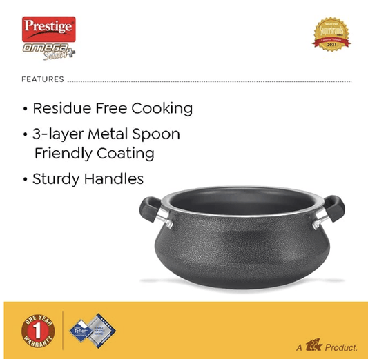 Prestige Omega Select Plus Nonstick Junior Handi with Lid (Black, 20cm)