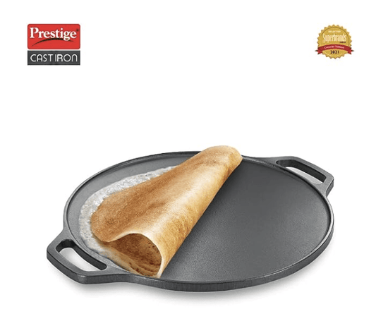Prestige 30 cm Cast Iron Dosa Tawa|Super Durable(Lasts for Generation)|Retains Heat for Long|10 Years Warranty
