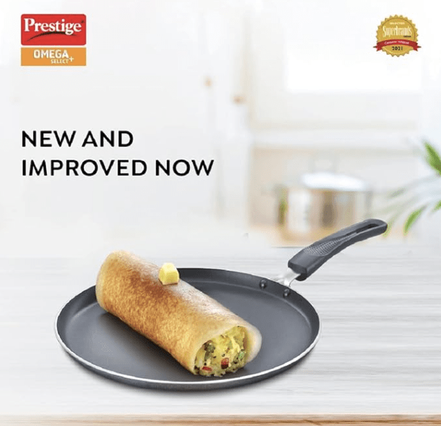 Prestige Aluminium Omega Select Plus Non-Stick Omni Tawa, 27.5 cm, Black