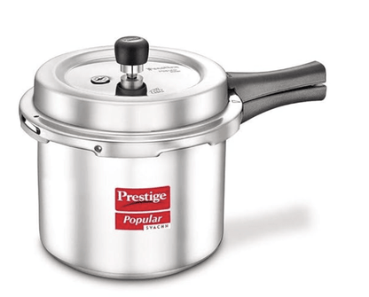Prestige Popular Svachh Aluminium Outer Lid Pressure Cooker (Tall), 2.0 Litre - Silver, Medium (10163)