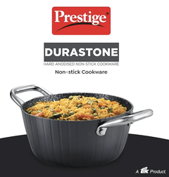 Prestige Durastone Hard Anodised 6 Layer Non-Stick Casserole with Glass Lid, (Black)-2