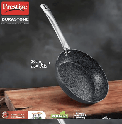 Prestige Durastone Hard Anodised 6 Layer Non-Stick Fry Pan, (Black)