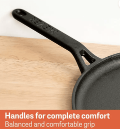 Meyer Pre-Seasoned Cast Iron Flat Dosa/ Roti/ Chapati Tawa Pan with Stick Handle, Dosa Kallu, Iron Tawa-3