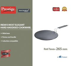 Prestige Hard Anodised Plus Roti Tawa (Black) | Gas and Induction Compatible | Thick Body | Perma Cool Handle-3