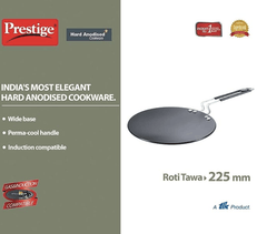 Prestige Hard Anodised Plus Cookware Induction Base Roti Tawa | Black | 22.5cm | Perma-Cool Handles | Wide Base | Hand Washable-3