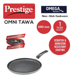 Prestige Aluminium Omega Select Plus IB Non-Stick Omni Tawa, 25 cm, Multicolour, Medium-2