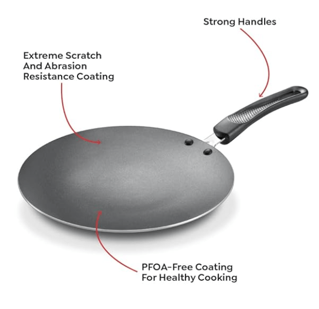 Prestige Aluminium Omega Select Plus Non-Stick Concave Tawa-2