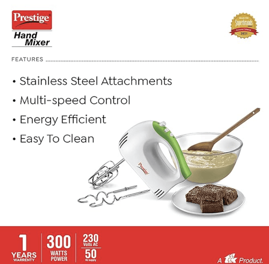 Prestige PHM 1.0 300-Watt Hand Blender with One Touch Turbo Button (Green White)