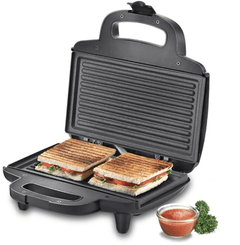 Prestige 800W Sandwich Maker (PGMFD 01)| Black | Heat Resistant Bakelite Body |Non-Stick Coating | Power Indicators | Oil Free Toasting-2