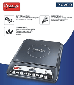 Prestige Pic 20 Neo Induction Cooktop 1600W|Indian Menu Options| Automatic Voltage Regulator| Timer With User Pre-Set, Manual, Black-2