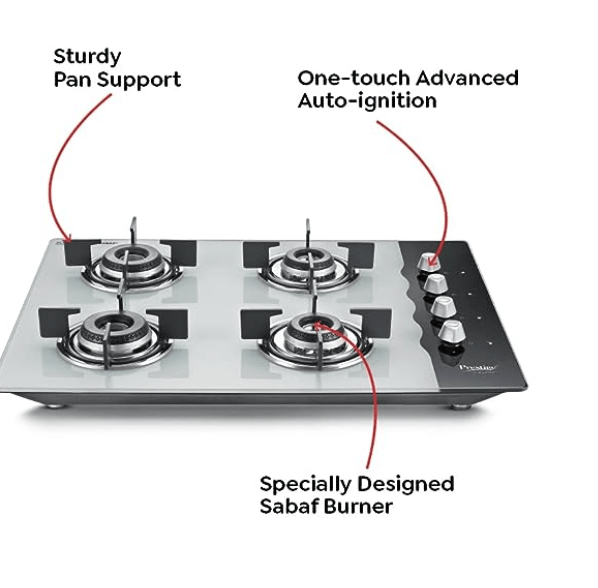 Prestige Desire Hob Top PHTD 04 Al, 4 Burner &amp; Advanced auto Ignition