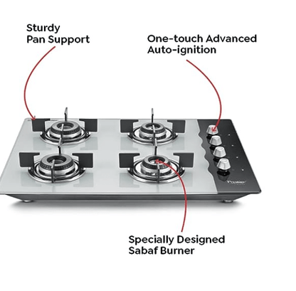 Prestige Desire Hob Top PHTD 04 Al, 4 Burner &amp; Advanced auto Ignition