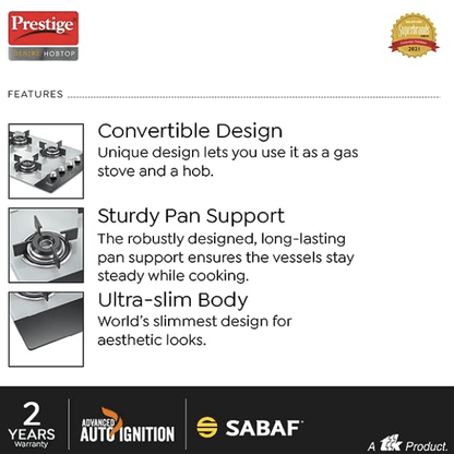 Prestige Desire Hob Top PHTD 04 Al, 4 Burner &amp; Advanced auto Ignition