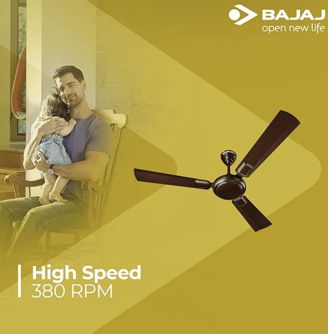 Bajaj Grace BBD Plus Ceiling Fan 1200mm, Timber Golden, (251128)