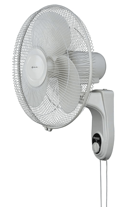 Bajaj Esteem 400MM Double String Wall Mount Fan| Adjustable Oscillating & Tiltable Wall Fan for Kitchen & Home| 100% CopperMotor| 3-Speed Control| VoltageProtection|High AirDelivery|2Yr Warranty|White