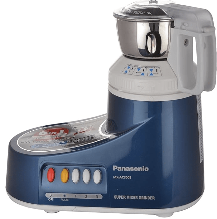 Panasonic Super MX-AC300S 550-Watt Mixer Grinder with 3 Jars (Blue)-3