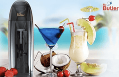 Mr. Butler Italia Soda Maker - Black, Single Cylinder Pack, Create Sparkling Water In Home Kitchen, Compact, Space Saving Design, Soda Beverage Carbonator-4