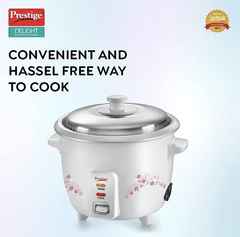 Prestige Delight PRWO 1.5 L Electric Rice Cooker|Detachable power cord|Durable body|Cool touch handles|White|1 year warranty on product & 5 years warranty on heating plate-2
