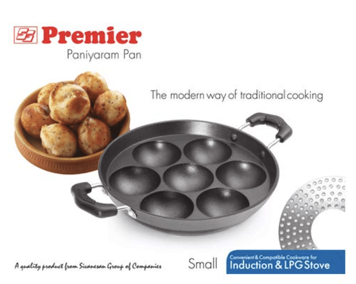 PREMIER Non Stick Paniyara pan Small Induction Bottom(with Handle)-2