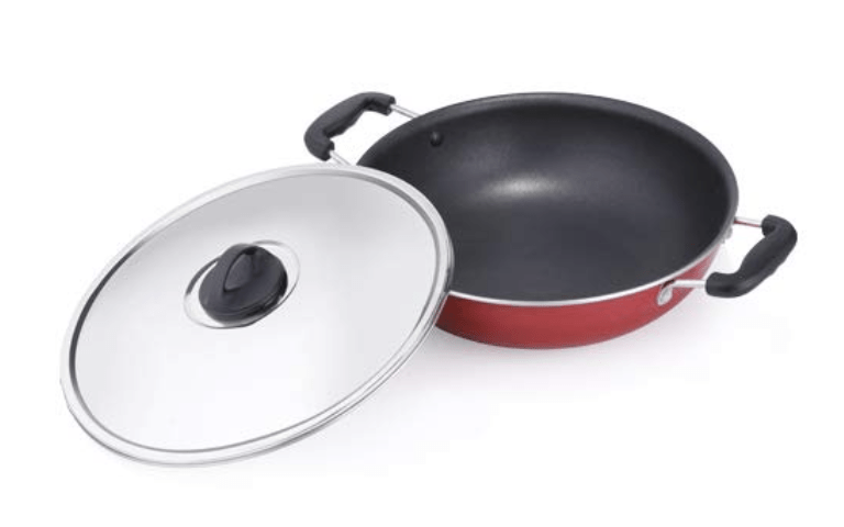 Premier Non Stick Kadai with SS lid 30cm-3