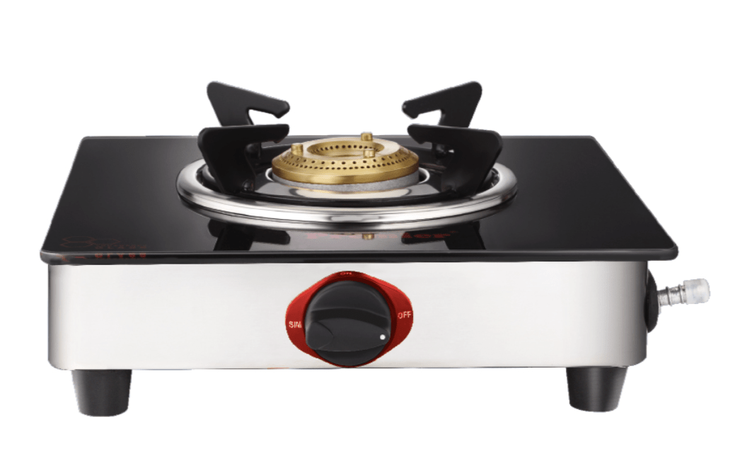 Premier Trendy Black Glass Top LPG Stove Single Burner Manual