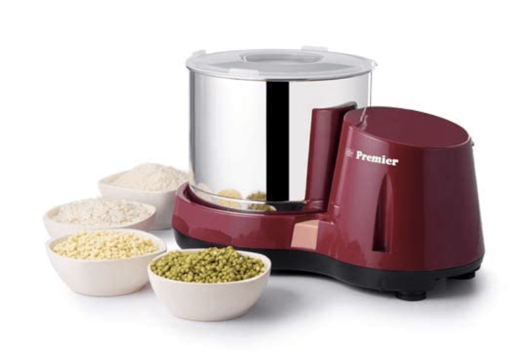 Premier Compact Wet Grinder Pg 501 2ltr 200 Watts Gear Driven 230v - Maroon | Gear-Driven Motor, Space-Saving Compact Design, Stylish Maroon Finish, Durable Stainless Steel Drum-3