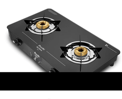 Preethi - GTS123 Zeal Glass top 2 Burner Gas Stove, Manual Ignition, Black-2