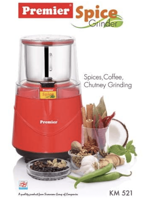 Premier Spice Grinder | 350W Wet & Dry Multifunction Food Grinder | Stainless Steel Herbs, Spices, Nuts, and Coffee Grinder for Home & Office with Detachable Jar-3