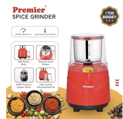 Premier Spice Grinder | 350W Wet & Dry Multifunction Food Grinder | Stainless Steel Herbs, Spices, Nuts, and Coffee Grinder for Home & Office with Detachable Jar-2